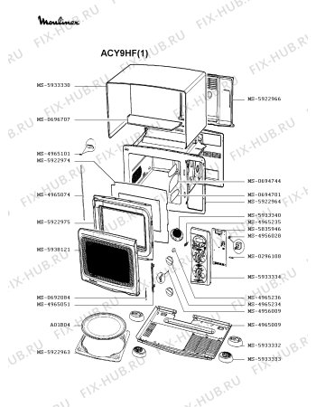 Взрыв-схема микроволновой печи Moulinex ACY9HF(1) - Схема узла DP002049.7P2