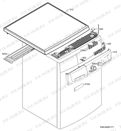 Взрыв-схема стиральной машины Rex Electrolux RWF107119W - Схема узла Command panel 037