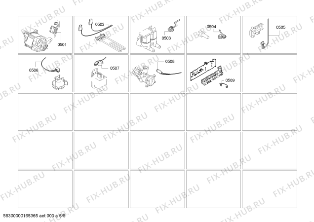 Схема №5 WAB28220CH Classixx 5 с изображением Наклейка для стиралки Bosch 00626824