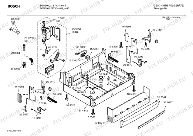 Взрыв-схема посудомоечной машины Bosch SGS5942EP - Схема узла 05