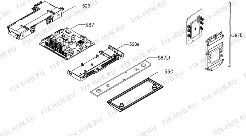 Взрыв-схема холодильника Rex Electrolux RNA38970S - Схема узла Diffusor