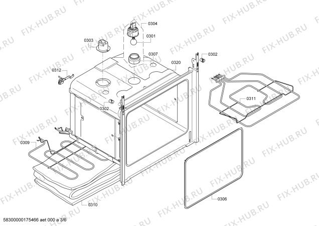 Схема №4 CH10321 с изображением Панель управления для плиты (духовки) Bosch 00749462