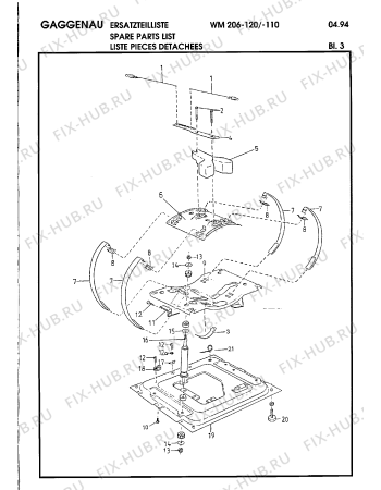 Схема №16 WM206120 WM206 с изображением Кронштейн для стиралки Bosch 00159251