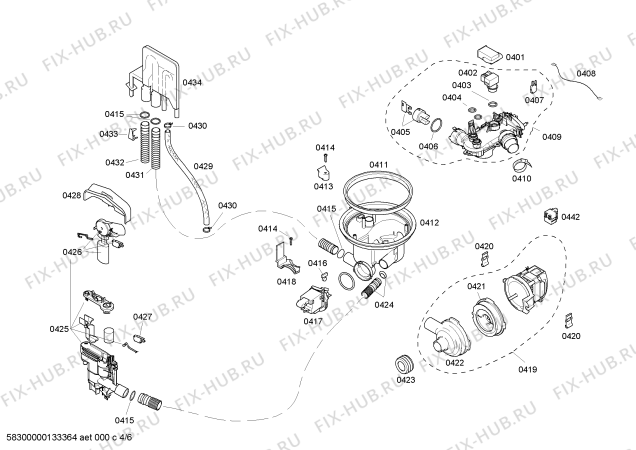 Взрыв-схема посудомоечной машины Bosch SHX56B05UC - Схема узла 04