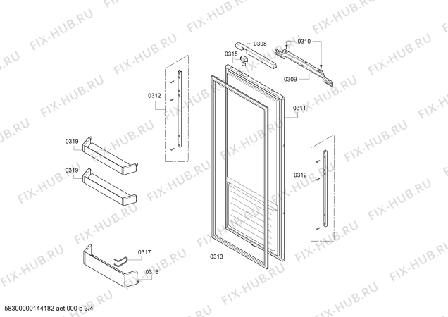 Взрыв-схема холодильника Gaggenau RC249202 - Схема узла 03