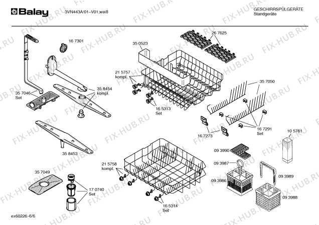 Взрыв-схема посудомоечной машины Balay 3VN443A - Схема узла 06