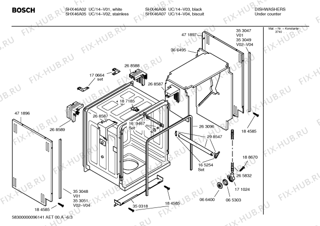 Схема №6 SHX46A07UC Bosch с изображением Кабель для посудомоечной машины Bosch 00431012