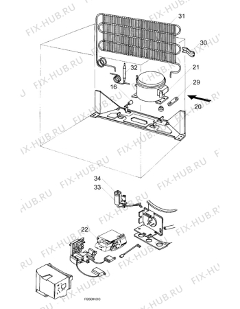 Взрыв-схема холодильника Privileg 656558_4764 - Схема узла Cooling system 017