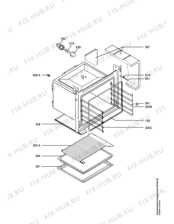 Взрыв-схема плиты (духовки) Electrolux EOB5608X  NORDIC R05 - Схема узла Oven