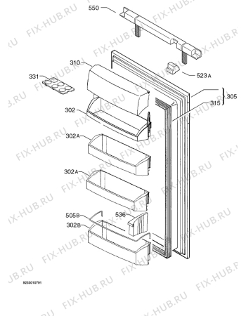 Взрыв-схема холодильника Aeg Electrolux SK88803-5I - Схема узла Door 003