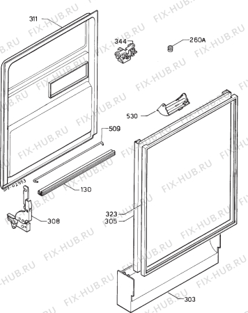 Взрыв-схема посудомоечной машины Zanussi Z2200MS - Схема узла Door 003