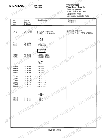 Схема №44 FM639Q4 с изображением Пульт дистанционного управления для видеотехники Siemens 00756453