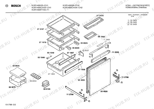 Схема №3 KUL1301 с изображением Контейнер для холодильной камеры Bosch 00271959