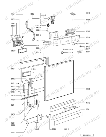 Схема №2 ADP 7990 IX с изображением Панель для посудомойки Whirlpool 481245373703