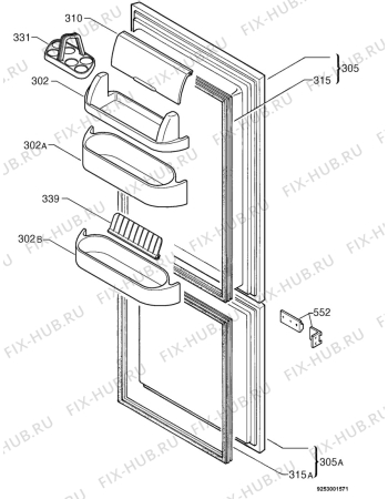 Взрыв-схема холодильника Arthur Martin AR8175I - Схема узла Door 003