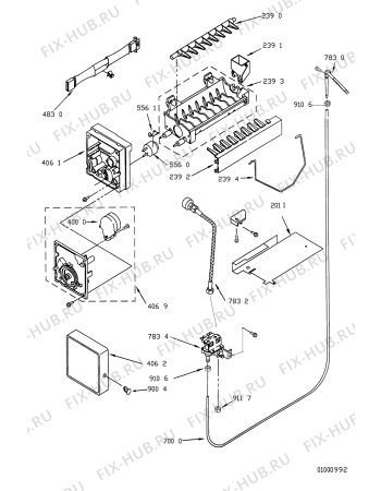 Схема №12 ART 725 с изображением Заглушка для холодильной камеры Whirlpool 481901129563