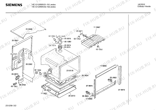 Схема №2 HE12120NN с изображением Инструкция по эксплуатации для плиты (духовки) Siemens 00516080