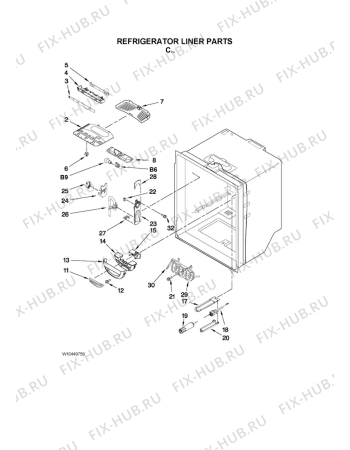 Схема №7 G25EFSB23S9 с изображением Трубка для холодильника Whirlpool 482000019391