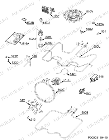 Взрыв-схема плиты (духовки) Aeg BC500310MM - Схема узла Electrical equipment