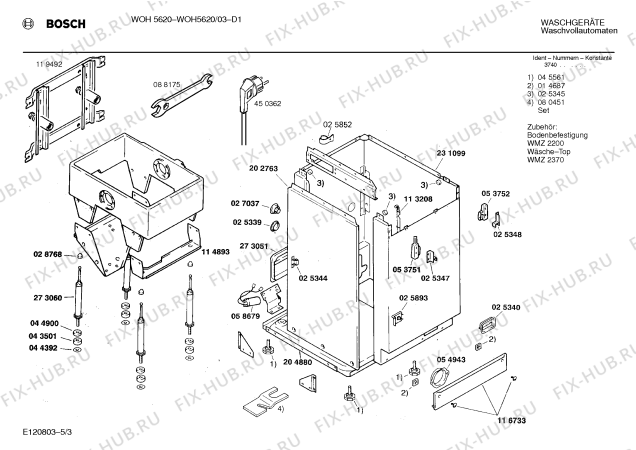 Схема №5 WOH5620 WOH 5620 с изображением Панель для стиральной машины Bosch 00281912