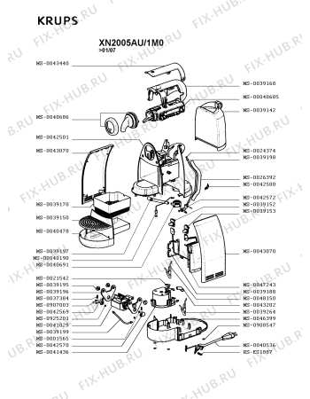 Схема №1 XN2005AU/1M0 с изображением Плата управления для кофеварки (кофемашины) Krups MS-0047243