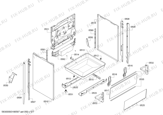 Взрыв-схема плиты (духовки) Bosch HCE748453 - Схема узла 05