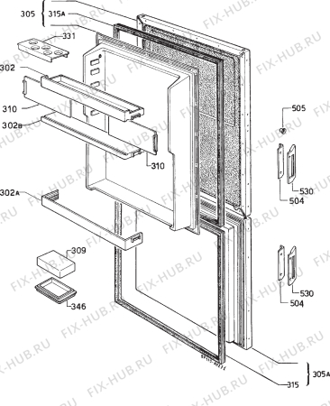 Взрыв-схема холодильника Electrolux KGK3200 - Схема узла Door 003