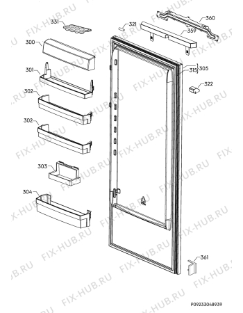 Взрыв-схема холодильника Electrolux IK3035CZR - Схема узла Door