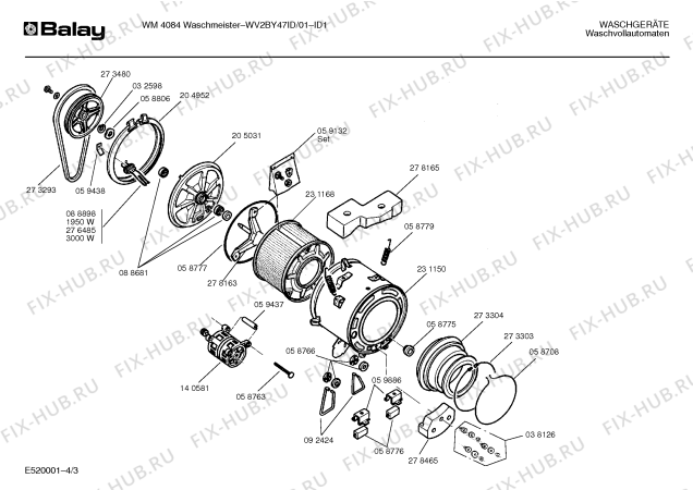 Взрыв-схема стиральной машины Balay WV2BY47ID WM4084 WashMeister - Схема узла 03