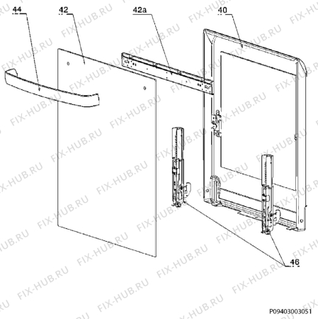 Взрыв-схема плиты (духовки) Zanussi ZCV560NW - Схема узла Door