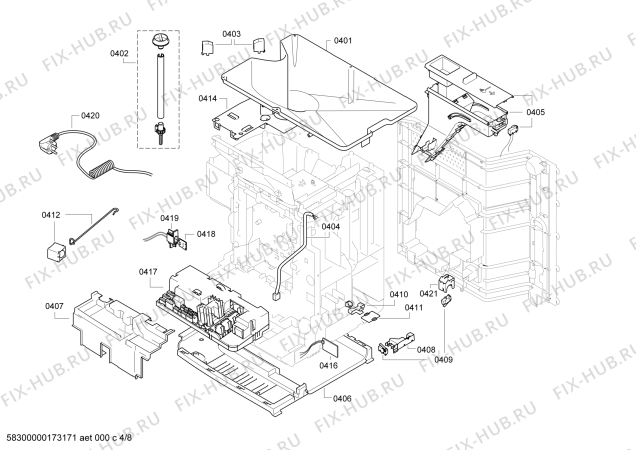 Схема №8 C77V60N2 с изображением Панель для электрокофемашины Bosch 00655239