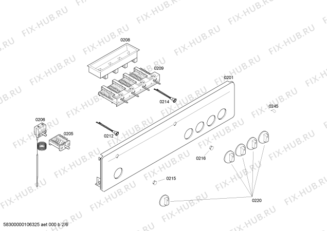 Взрыв-схема плиты (духовки) Constructa CH11870 - Схема узла 02
