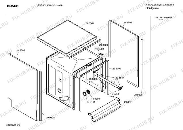 Взрыв-схема посудомоечной машины Bosch SGS3029 - Схема узла 03