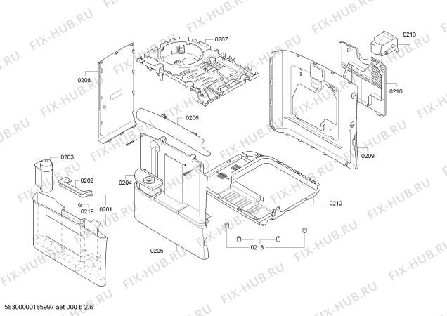 Взрыв-схема кофеварки (кофемашины) Siemens TE615209RW EQ.6 series 500 - Схема узла 02