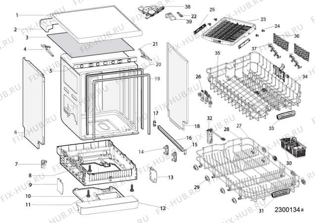Схема №2 BSFO3O35PF (F155304) с изображением Блок управления для посудомоечной машины Indesit C00541735