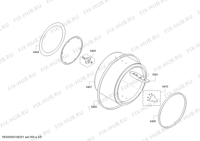 Взрыв-схема сушильной машины Siemens WT46S515GC iQ500 - Схема узла 04