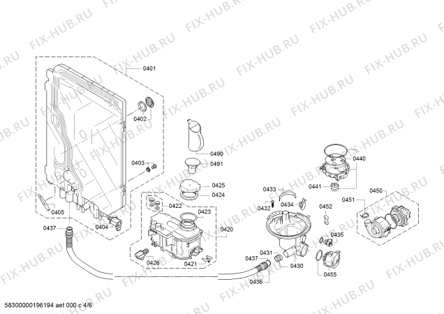 Схема №5 S51N65X6EU с изображением Силовой модуль запрограммированный для посудомоечной машины Bosch 12016434