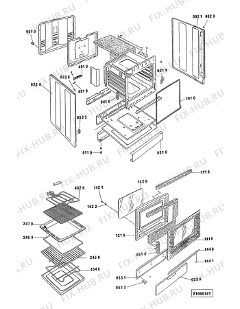 Схема №1 ACM 210 BB с изображением Шарнир для плиты (духовки) Whirlpool 481941719498