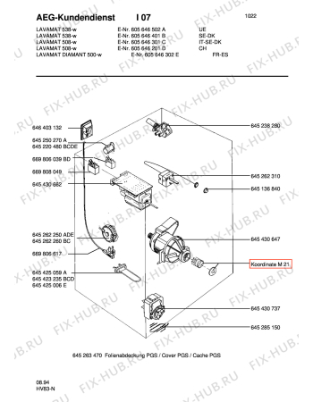 Взрыв-схема стиральной машины Aeg LAVDIAMANT 500 - Схема узла Electrical equipment