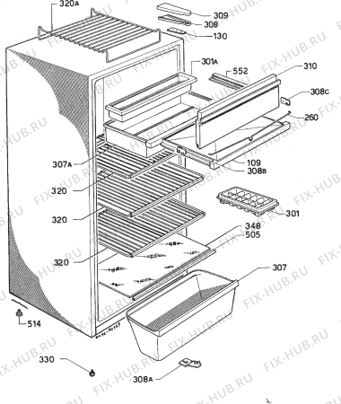 Взрыв-схема холодильника Frigidaire R2420 - Схема узла Housing 001