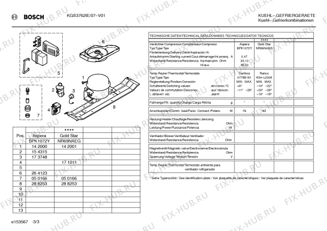 Схема №3 KGS3762IE с изображением Панель управления для холодильной камеры Bosch 00357504