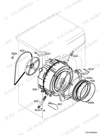 Взрыв-схема стиральной машины Aeg L76685WD - Схема узла Functional parts 267