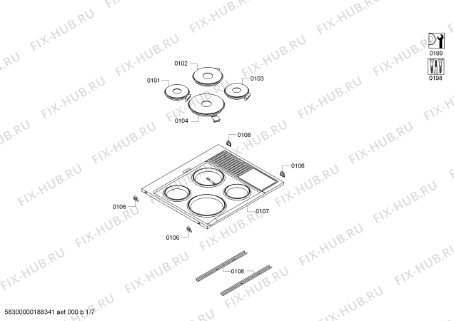 Схема №6 HCR724327S с изображением Направляющая для плиты (духовки) Bosch 00706907