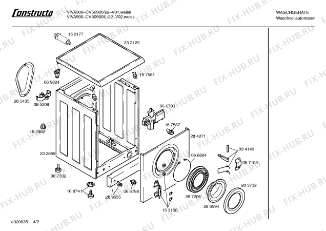 Схема №3 CV51000 Constructa VIVA 1000 с изображением Инструкция по эксплуатации для стиральной машины Bosch 00520860