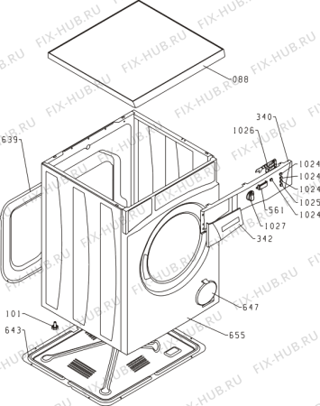 Схема №5 WA369 (285407, PS0A3/130) с изображением Декоративная панель для стиральной машины Gorenje 286807