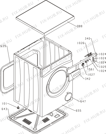 Схема №1 SWA 50129 (252999, PS0A3/120) с изображением Обшивка для стиральной машины Gorenje 254441