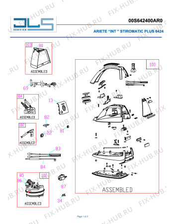 Схема №1 STIROMATIC NO STOP PLUS с изображением Термостат для электроутюга ARIETE AT2115740300