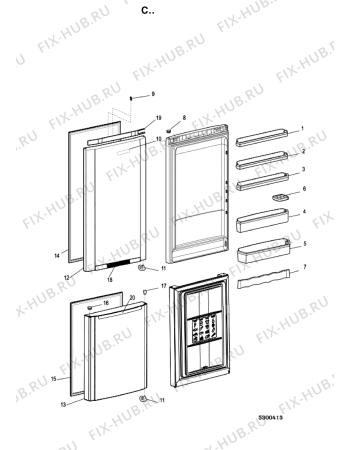 Схема №2 B TNF 5322 OX с изображением Ящик (корзина) для холодильника Whirlpool 488000387315