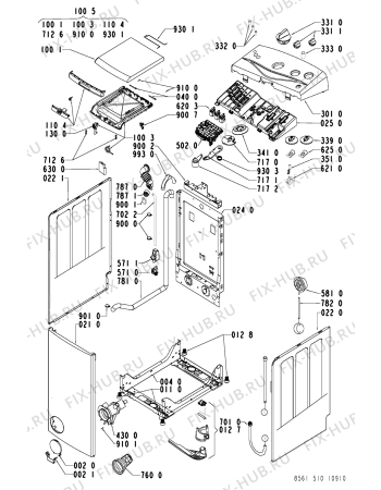 Схема №2 AWT 5108/1 с изображением Декоративная панель для стиралки Whirlpool 481245212088
