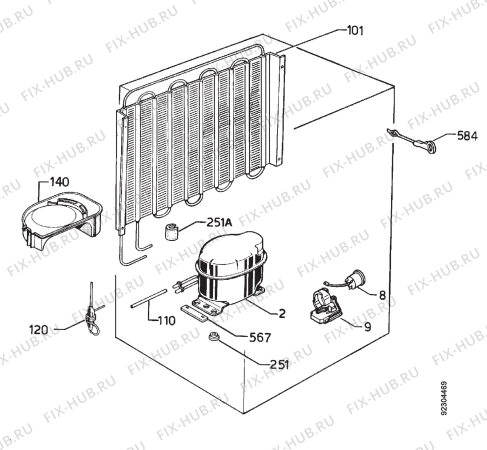 Взрыв-схема холодильника Zanussi ZT51RL - Схема узла Cooling system 017